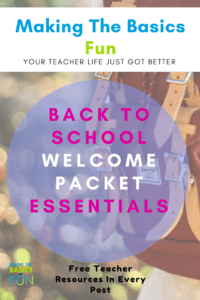 Back To School Welcome Packet Essentials 