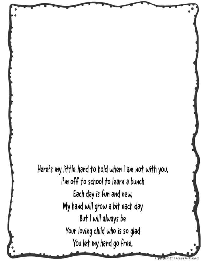 Hand Poem Activity For Back To School Making The Basics Fun