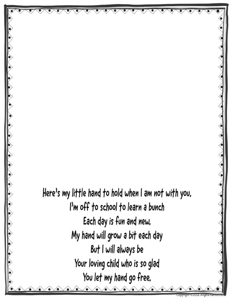 Hand Poem Activity For Back To School Making The Basics Fun